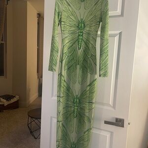 Dragonfly Sheer Mesh Gown